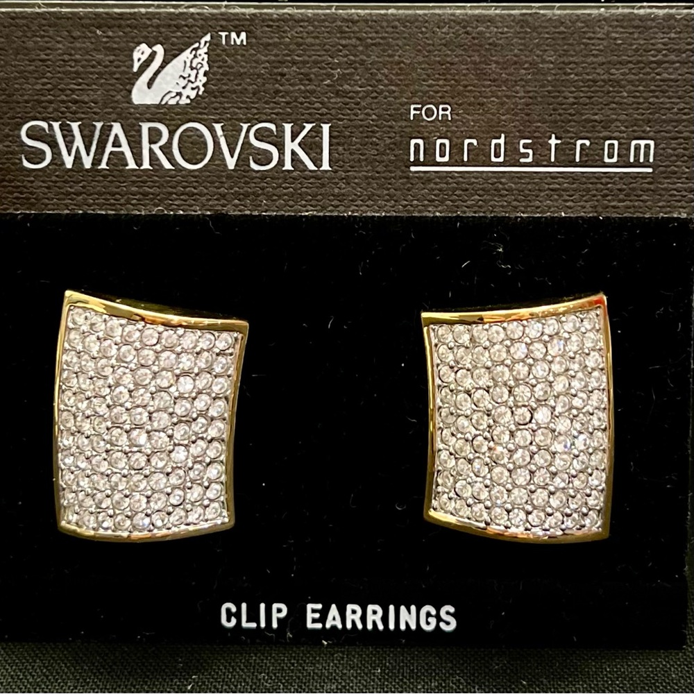 Swarovski Pave Crystal Clip Earrings